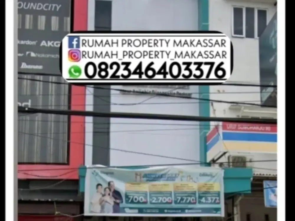 Jual Atau Sewa Ruko Jl Urip Sumoharjo Makassar  Samping Fly Over Dekat kampus Pasca UMI 4.5x15