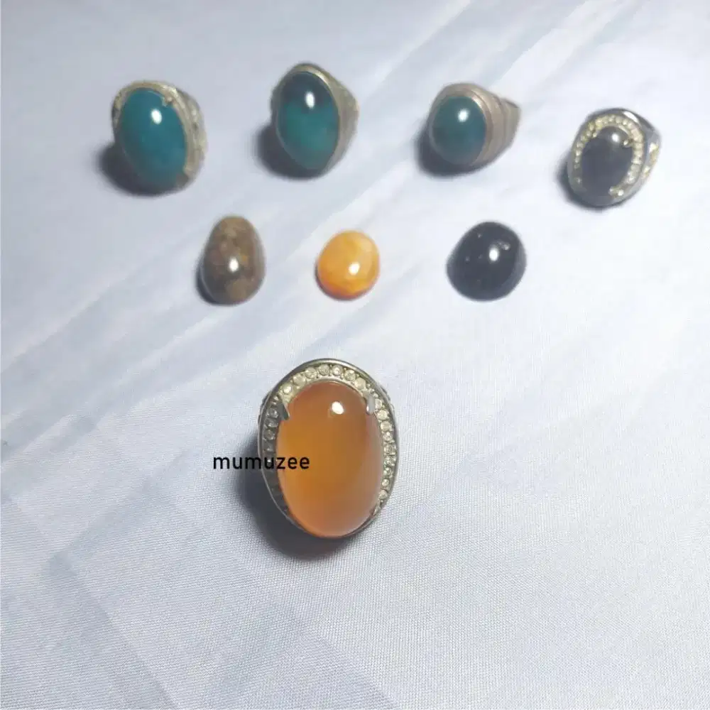 SEPAKET BATU AKIK BACAN OBI BONUS 2 BUAH BATU AKIK& KACA PEMBESAR BATU