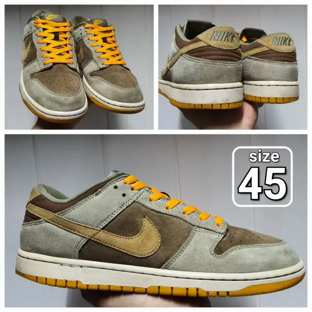 Sepatu casual Nike Dunk Dusty Olive size 45 Second Original Preloved