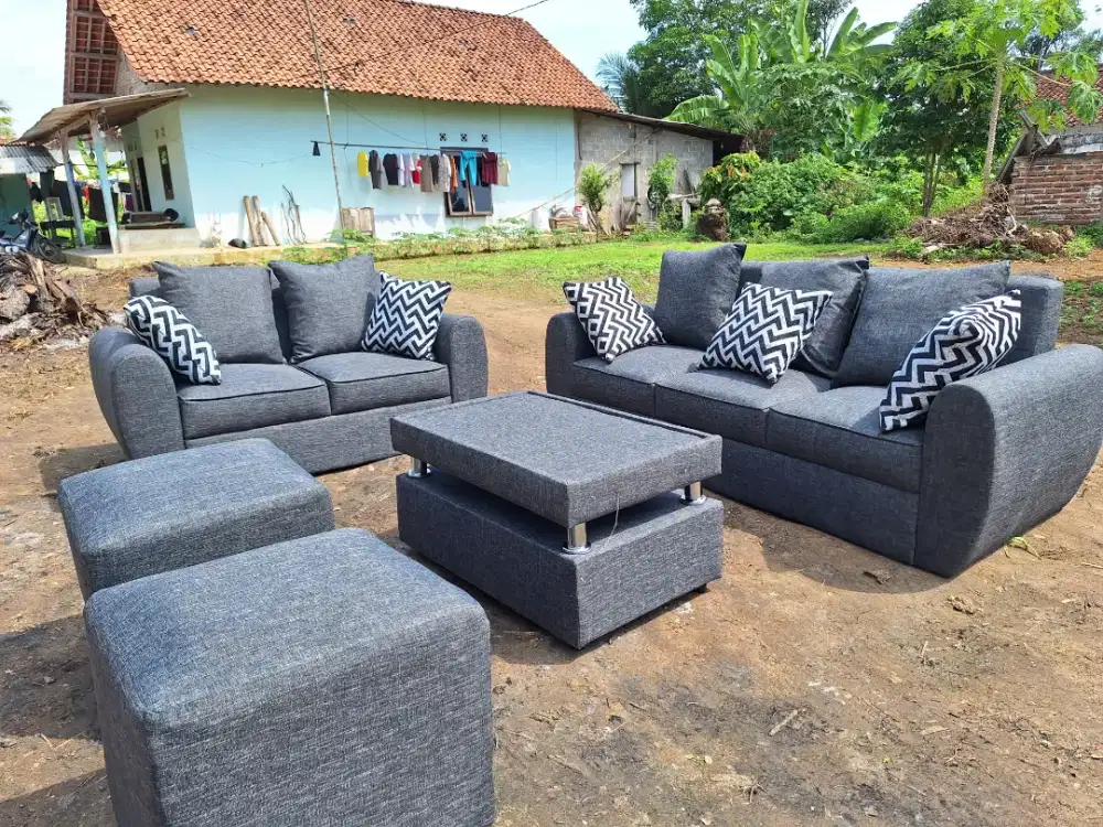 Sofa retro 3d 2d 2puk meja susun