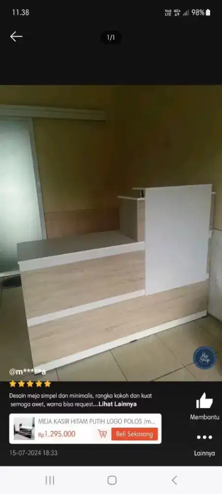 Meja kasir panjang 150 meja laundry meja timbangan meja toko terbaru