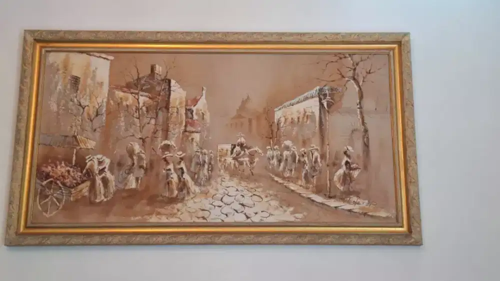 Lukisan Antik OIL & SAND PAINTING by artist BORIS CHEZAR (1913-2008)