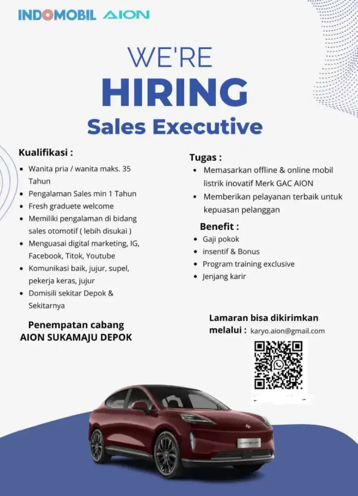 Sales Executive dan Sales Counter