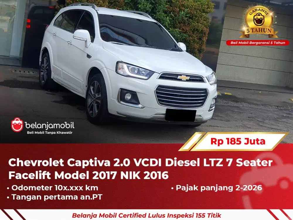 [ GARANSI 5TH ] Chevrolet Captiva 2.0 VCDI Diesel 2016/2017