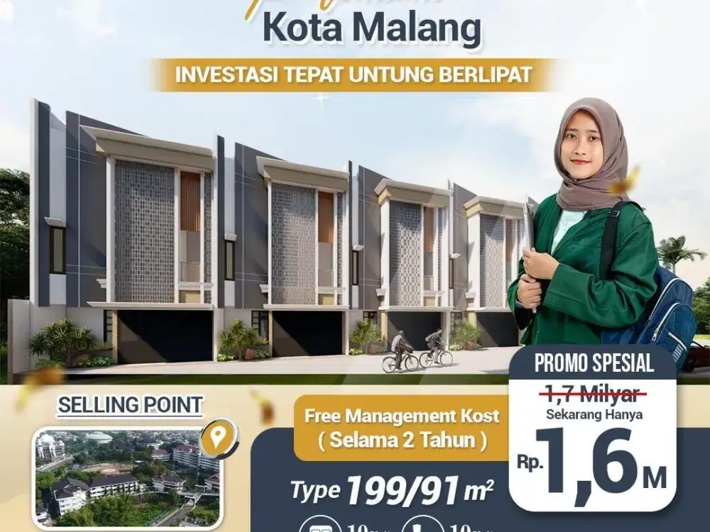 RUMAH KOS EKSKLUSIVE DIJUAL MURAH KOTA MALANG