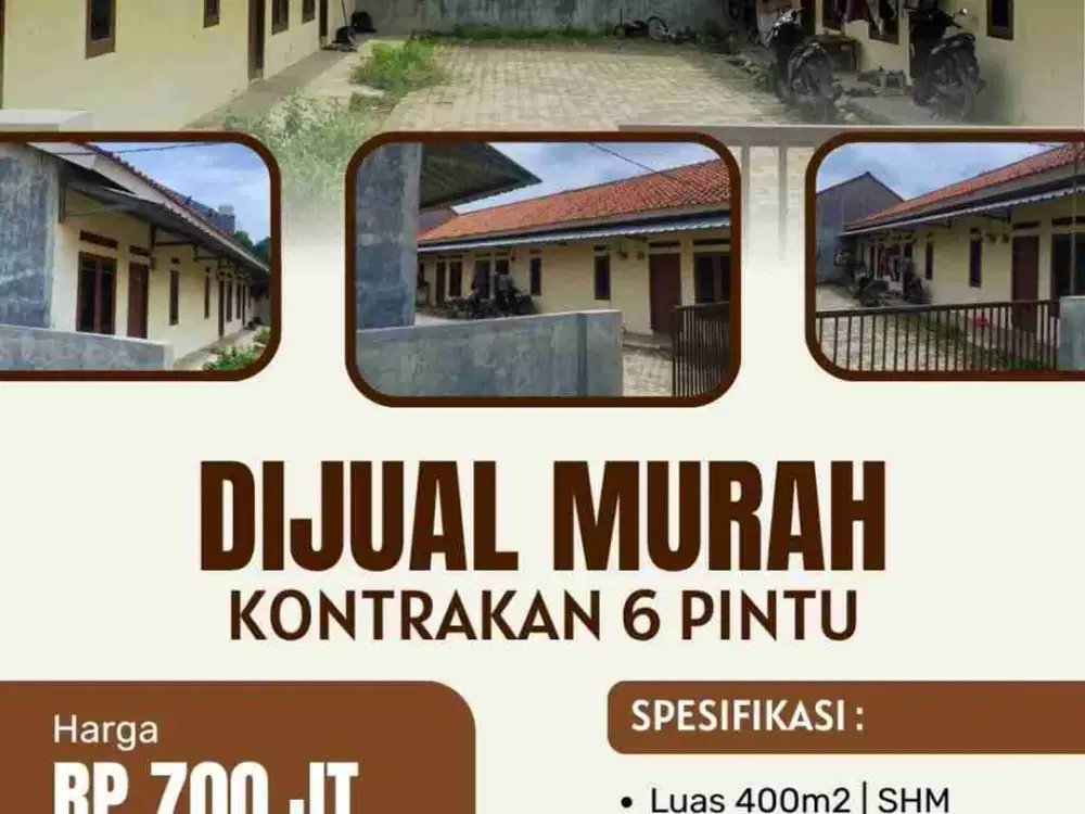KONTRAKAN DAN KOSAN 6 PINTU 12 KAMAR KOS DEKAT KAMPUS UIN DI JUAL MURAH