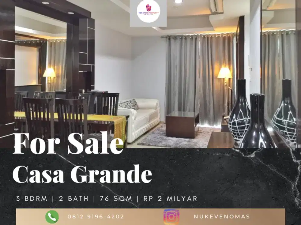 Dijual Apartement Casa Grande 2BR+1 Full Furnished Tower Montana