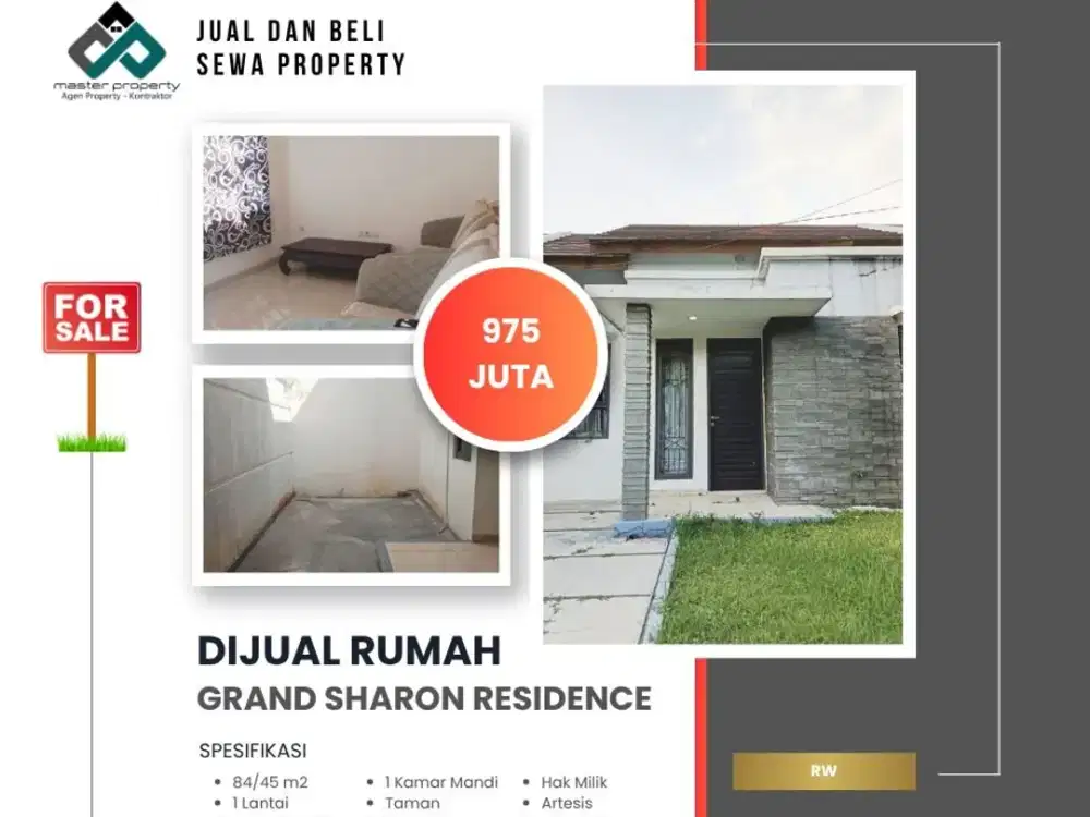 Jual cepat rumah 1 lantai di Grand Sharon Residence Kota Bandung
