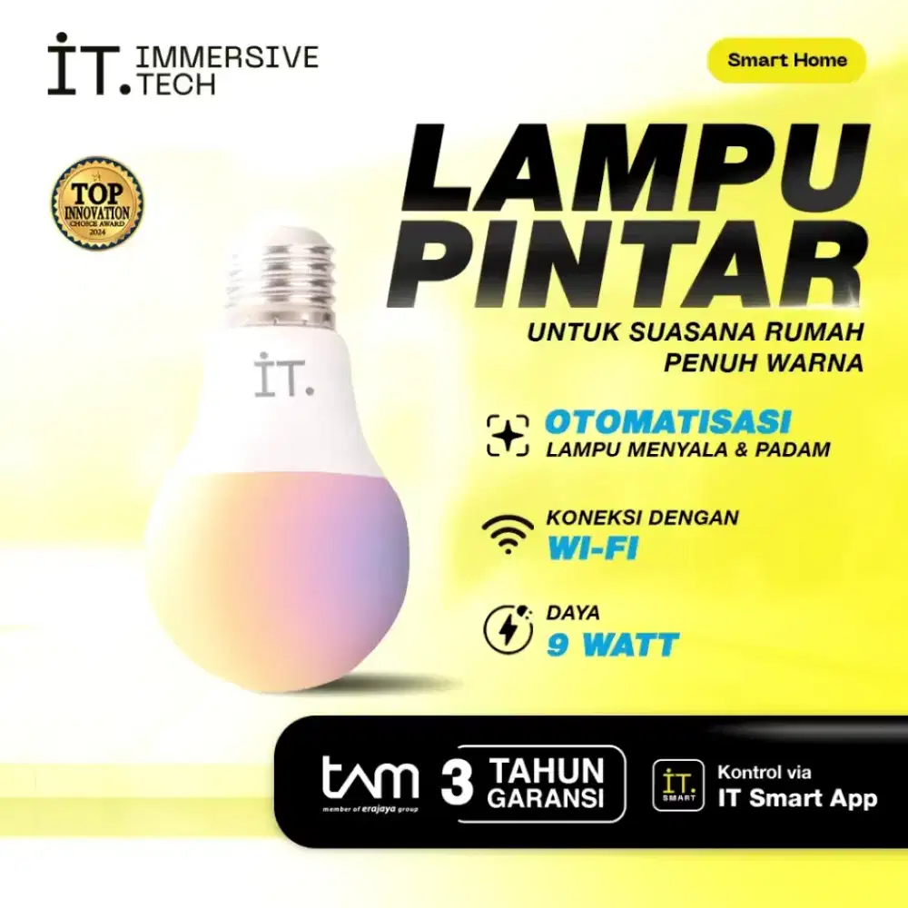 IT Smart LED Bulb WiFi 9W RGB+WW
Lampu Bohlam Pintar