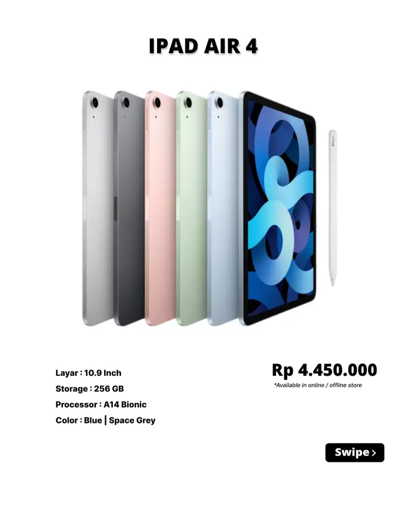 Cuakepp! iPad Air 4 Blue  256 GB | 64 GB