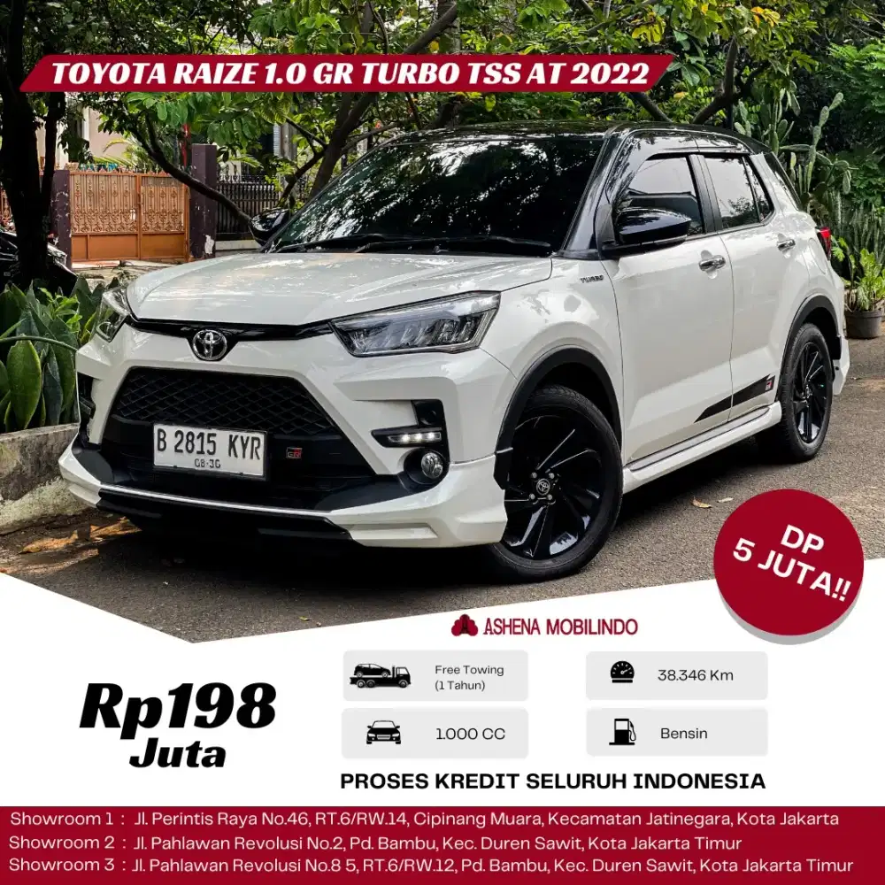 Raize GR TSS 1.0 Turbo AT 2022 Putih Two Tone DP 10jt Like New!