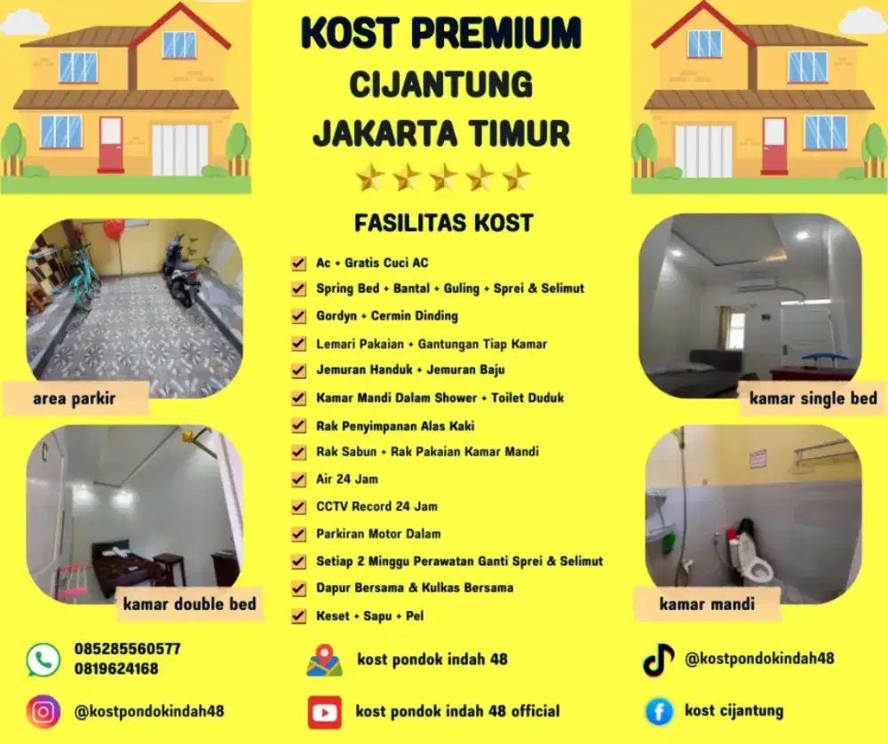 KOST KOS KONTRAKAN PASAR REBO CIJANTUNG JAKARTA DEKAT CIRACAS