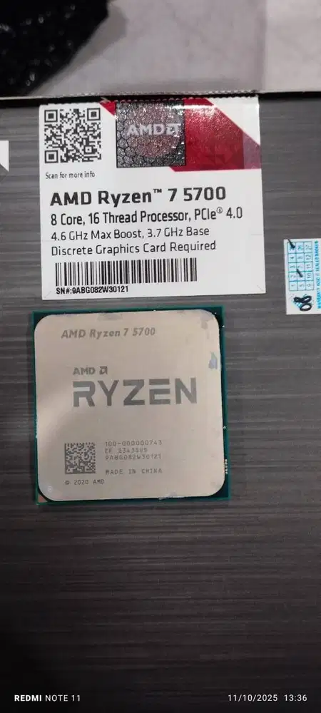 Processor Ryzen 7 5700 8 Core 16 Threads Garansi 2028