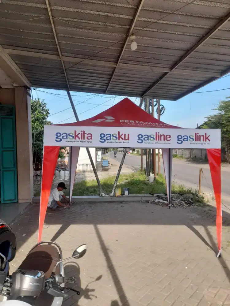 Jual Tenda Lipat 3x3m plus Logo Usaha