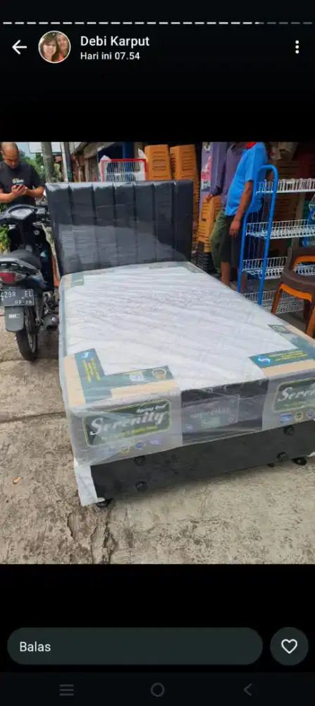 Kasur spring bed elite fullset Dipan sandaran