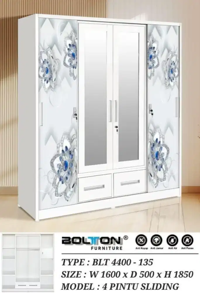 Lemari Besi berkualitas 4pintu