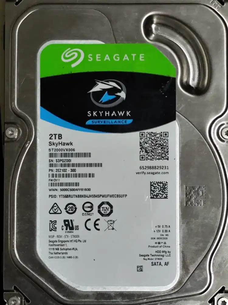 Harddisk Seagate Skyhawk Surveilance 2TB ST2000VX006 SATA III 6Gb/s