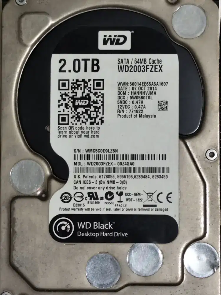 Harddisk WD Black Desktop 2TB WD2003FZEX SATA III 6Gb/s