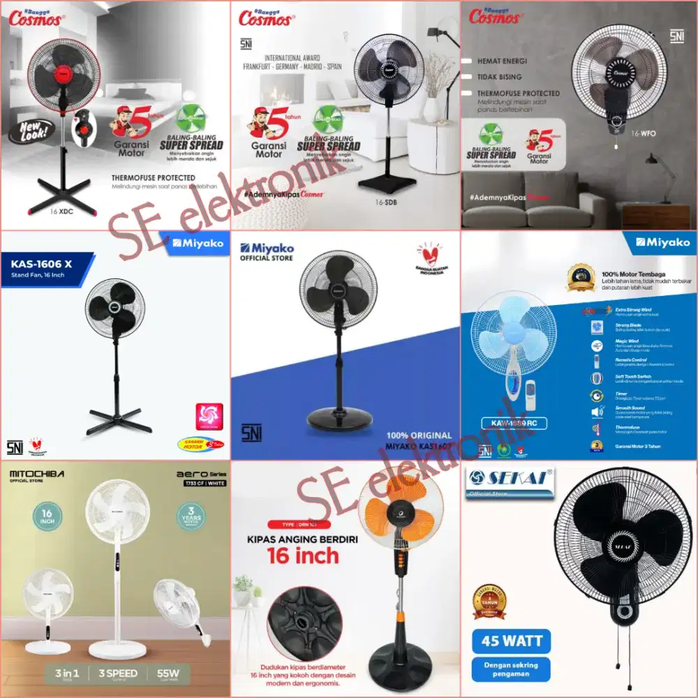 Kipas angin berdiri cosmos,miyako,rinrai harga promo