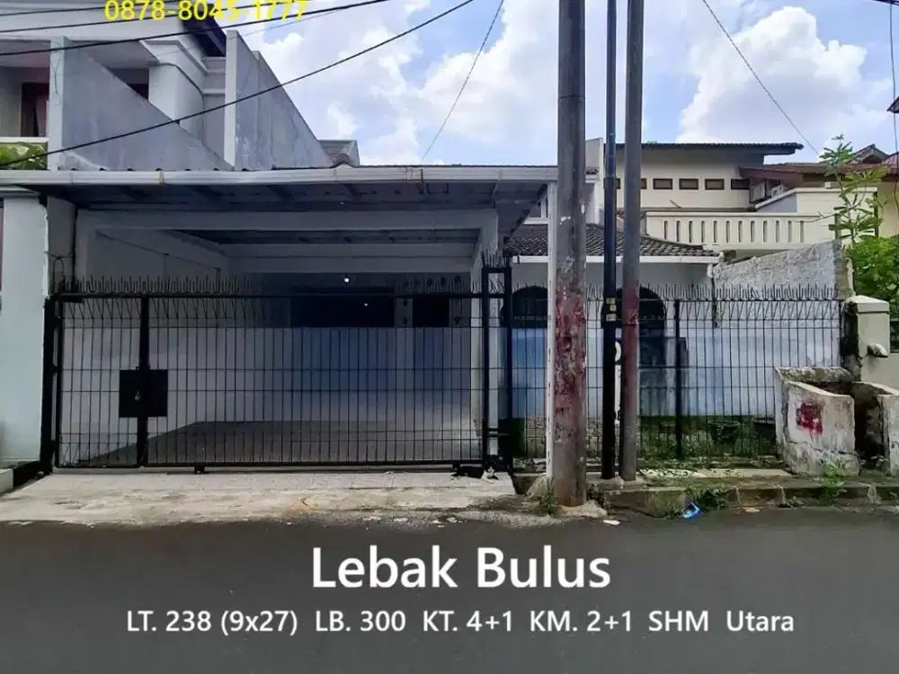 Rumah lama TERMURAH di Komplek Lebak Lestari, Lebak Bulus, Jaksel