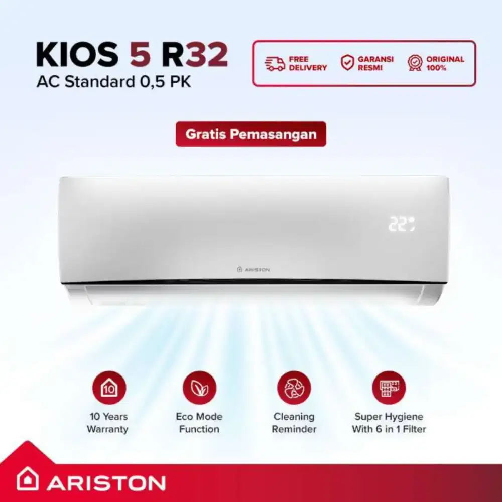 Ariston ac 1/2pk sudah termasuk pemasangan