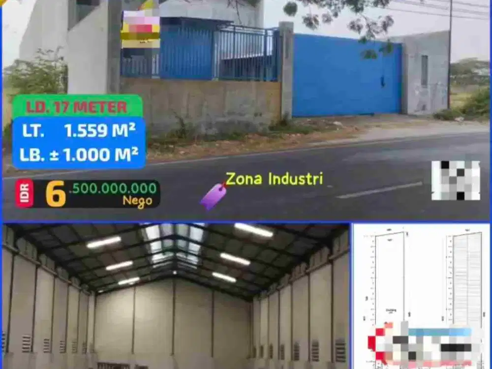 DIJUAL GUDANG RAYA METATU CERME GRESIK JAWA TIMUR ZONA INDUSTRI