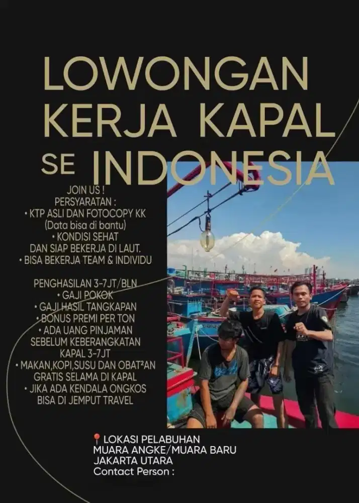 DICARI CREW ABK PELABUHAN