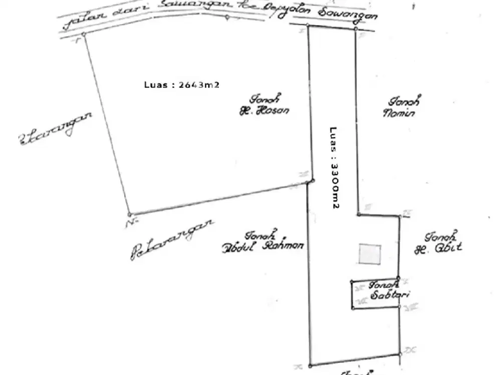 Tanah Komersial Luas 6093 Di Sawangan Raya Depok