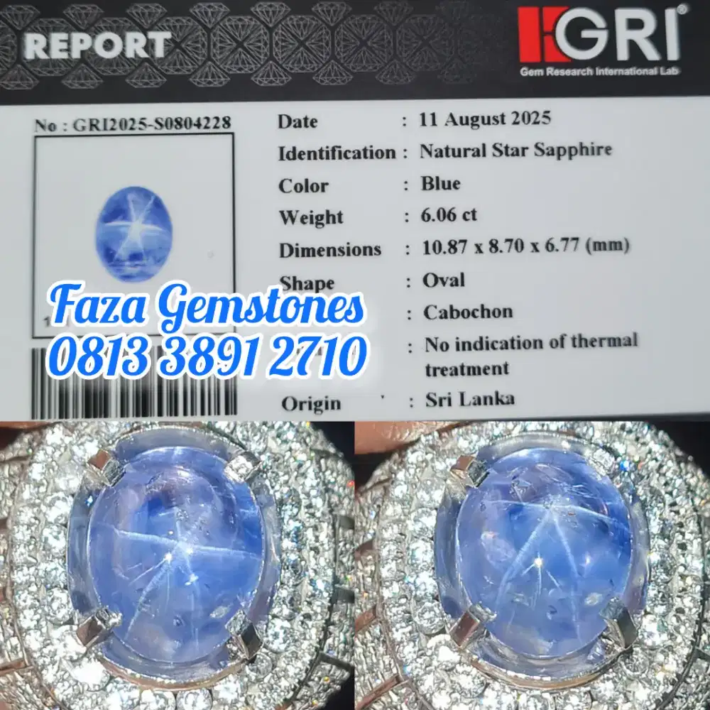 HQ Unheated Blue Star Sapphire Srilanka full ngair blink blink ngaca