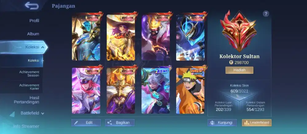 Akun ML Sultan (6 skin legends ++)