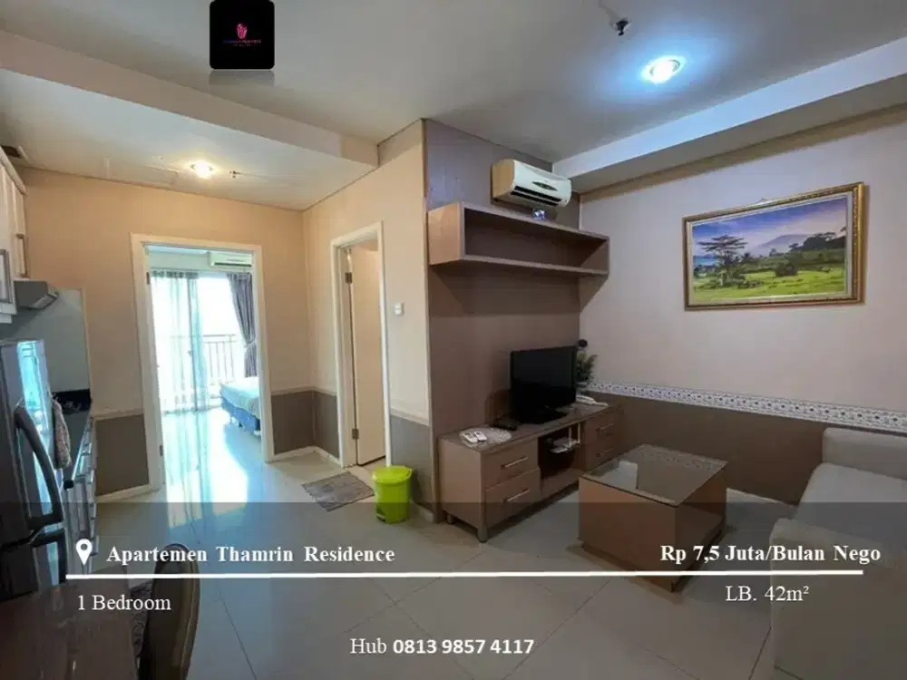 Sewa Apartment Thamrin Residence High Floor 1BR Furnished View City