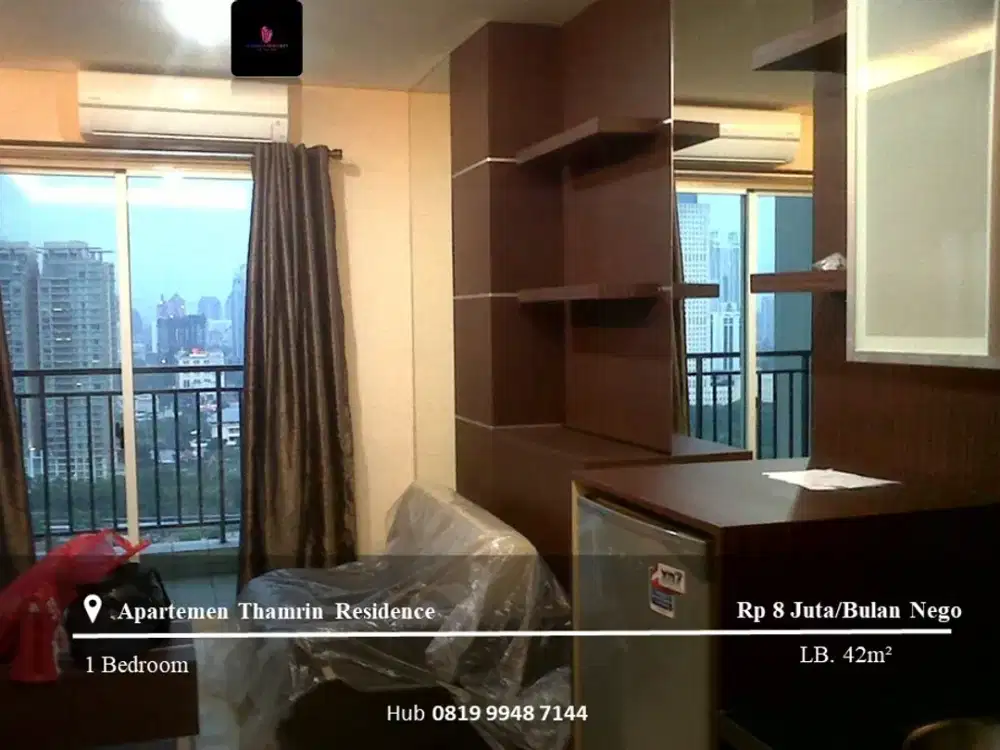 Disewakan Apt Thamrin Residence Type L Middle Floor 1BR FF
