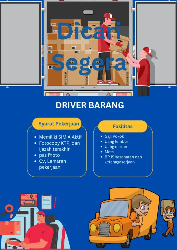 Lowongan kerja Driver mobil barang