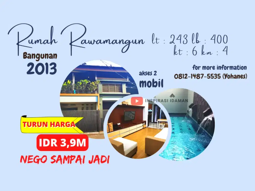 Rumah Rawamangun Ada Kolam Renang Nego Sampai Jadi