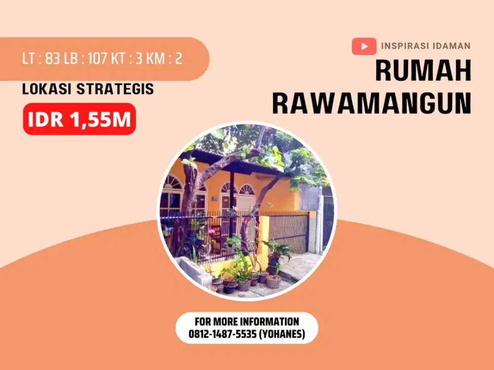 Rumah Nyaman Bebas Banjir Lokasi Strategis Rawamangun