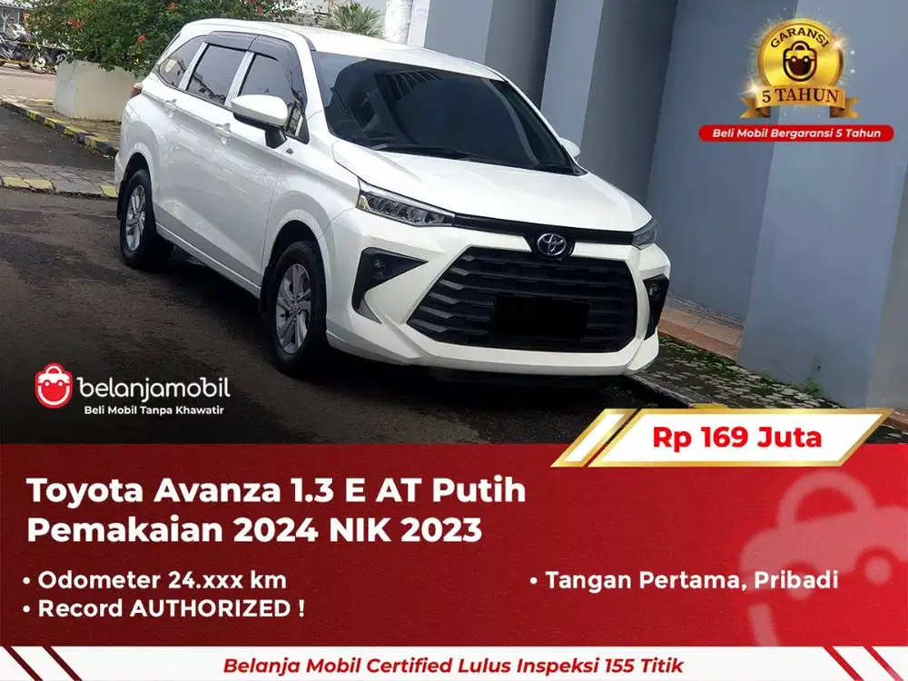 [ GARANSI 5TH ] Toyota Avanza 1.3 E AT Putih 2023/2024