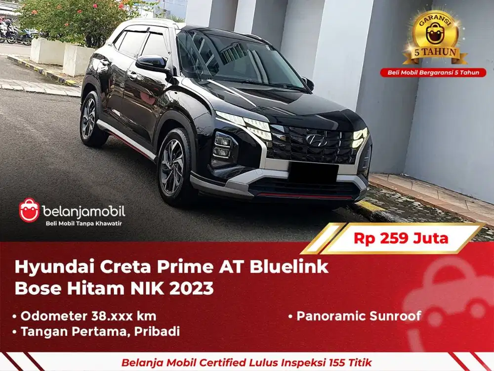 [ GARANSI 5TH ] Hyundai Creta Prime AT Sunroof Bluelink Bose 2023/2024