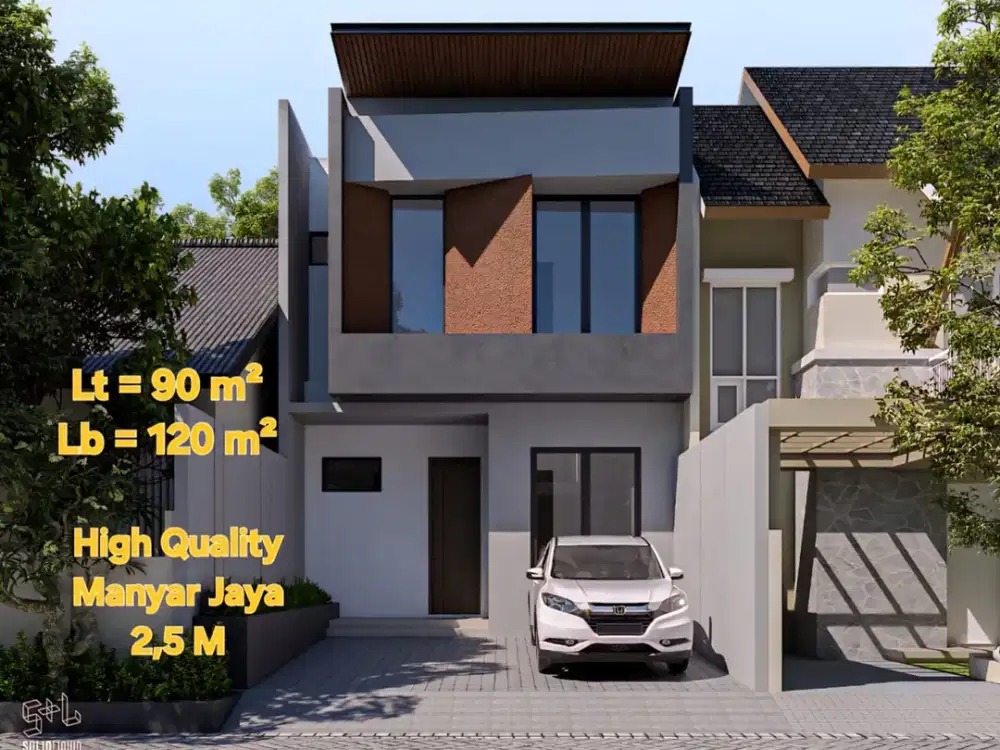 Dijual Cepat Rumah Baru 2LT Minimalis Modern Manyar Jaya
