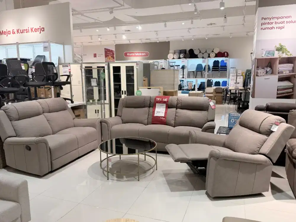 Sofa Set Recliner 3s+2s+1s (Gratis Meja Sofa dan Free Kirim Pasang)