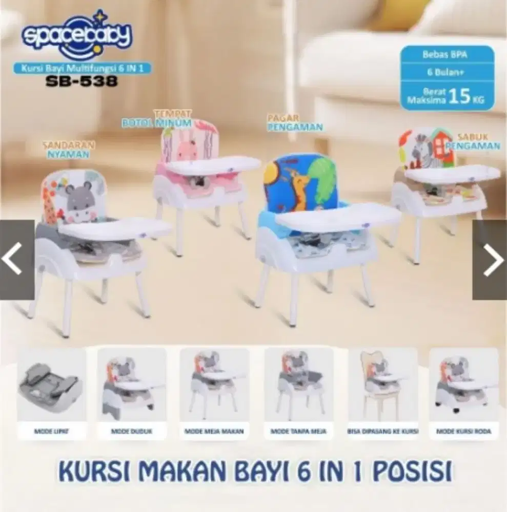 Spacebaby Booster Seat 5in1 - Kursi makan bayi