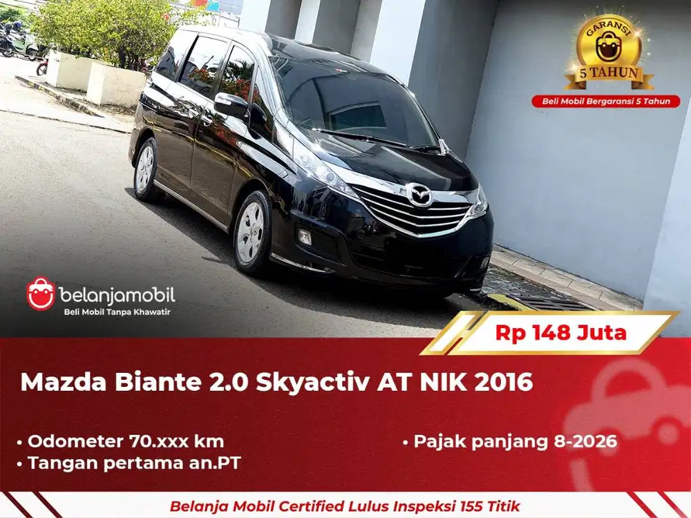[ GARANSI 5TH ] Mazda Biante 2.0 Skyactiv AT 2016/2017