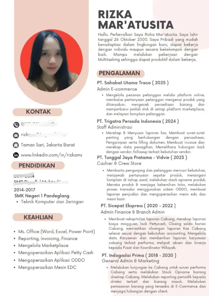 Mencari pekerjaan admin