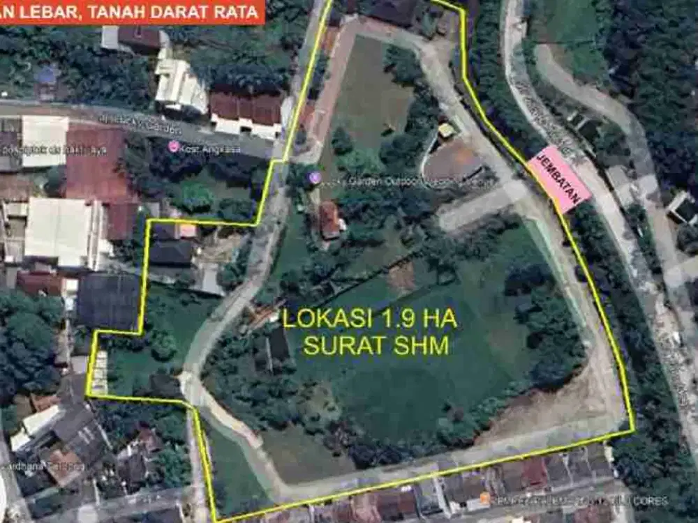 Dijual tanah di jalan raya vila pamulang tangerang selatan