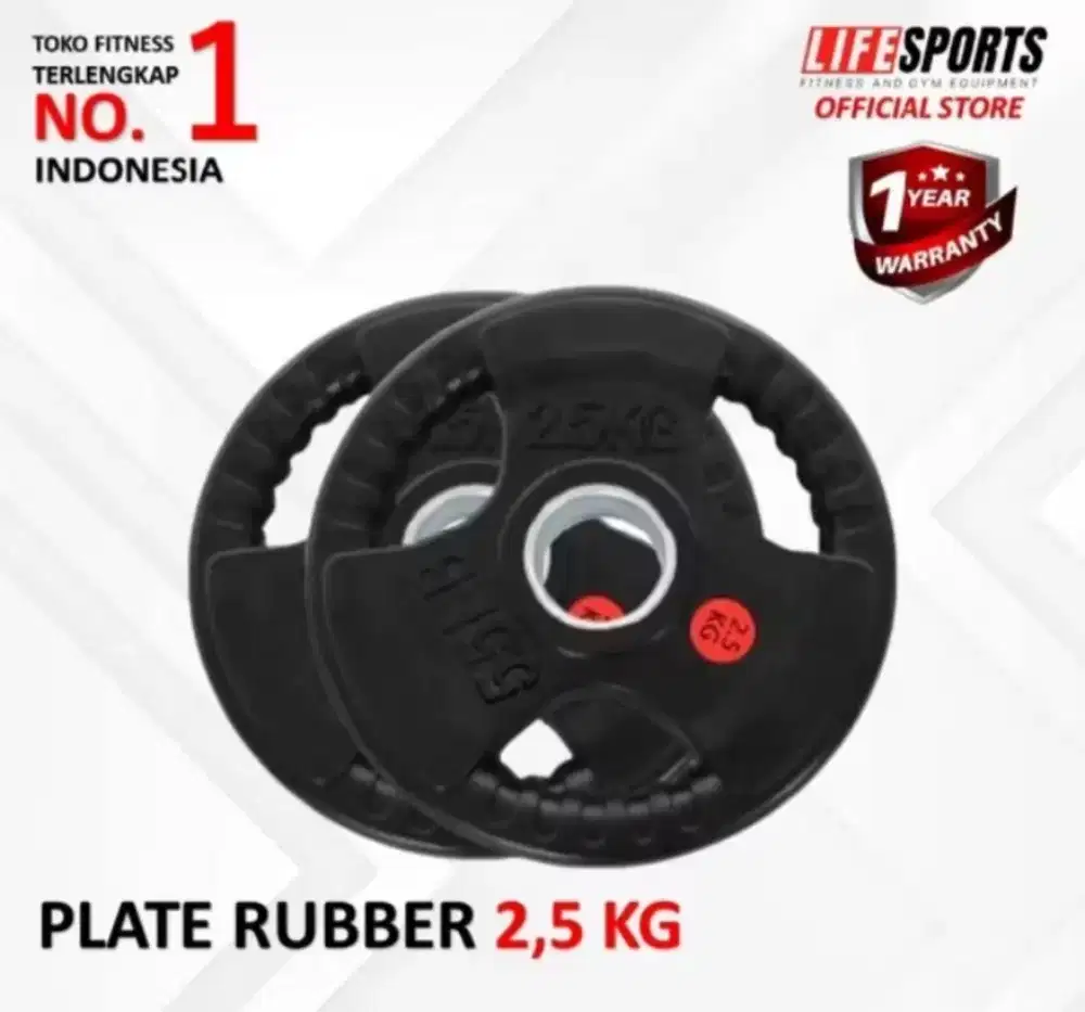 Clasic black rubberized plate bumper 3 grip 2,5 kg