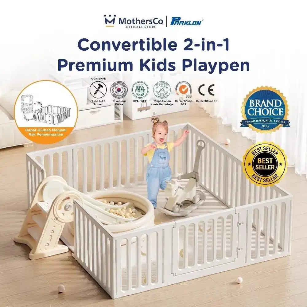 Parklon Parklon 2 in 1 Premium Baby Playpen | Parklon Fence