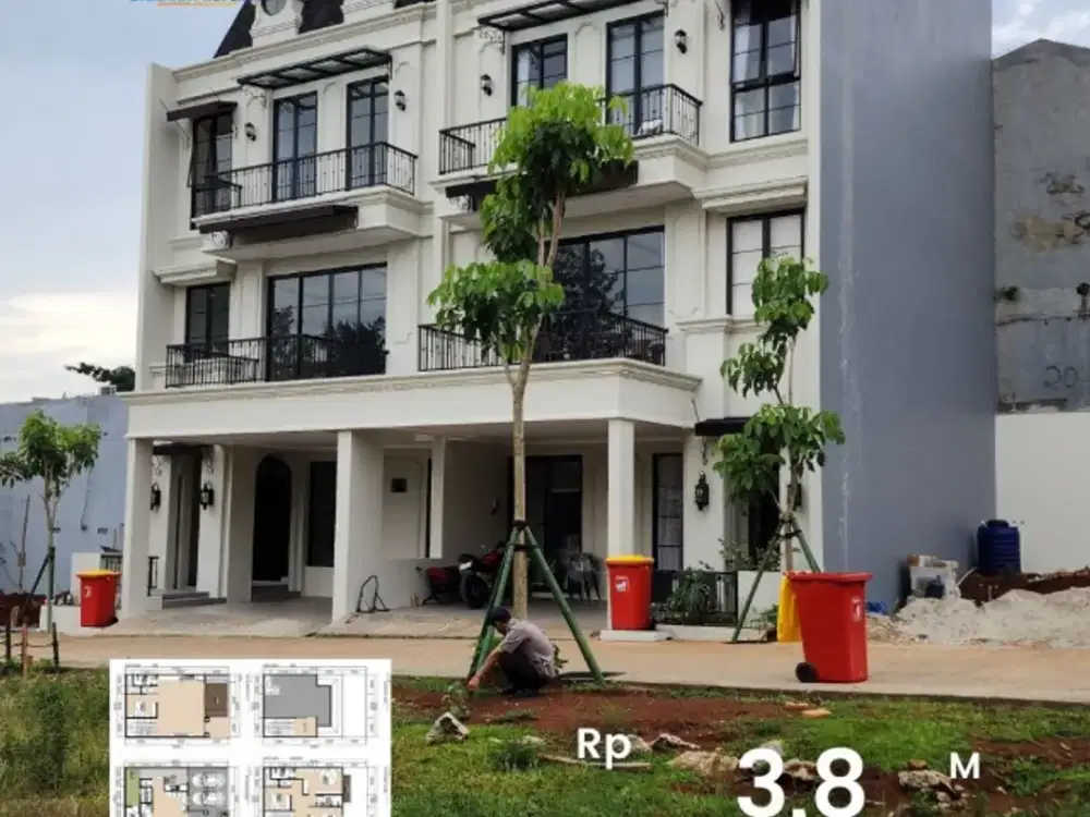 Hunian Mewah 3 Lantai Konsep American Classic di Jagakarsa