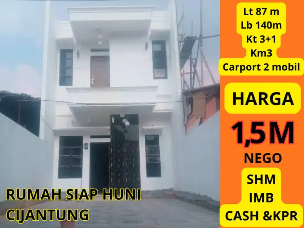 Rumah siap Huni cijantung,strategis di dalam lingkungan perumahan