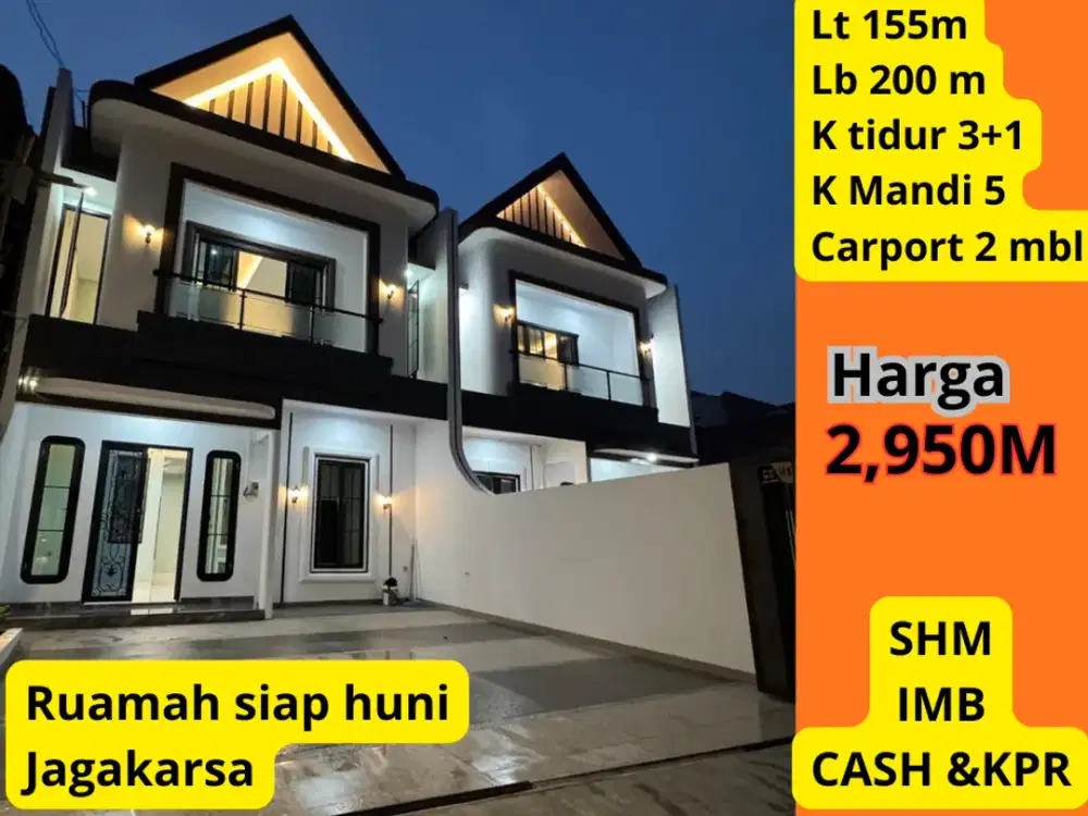 Rumah siap huni Jagakarsa,strategis dan bebas banjir