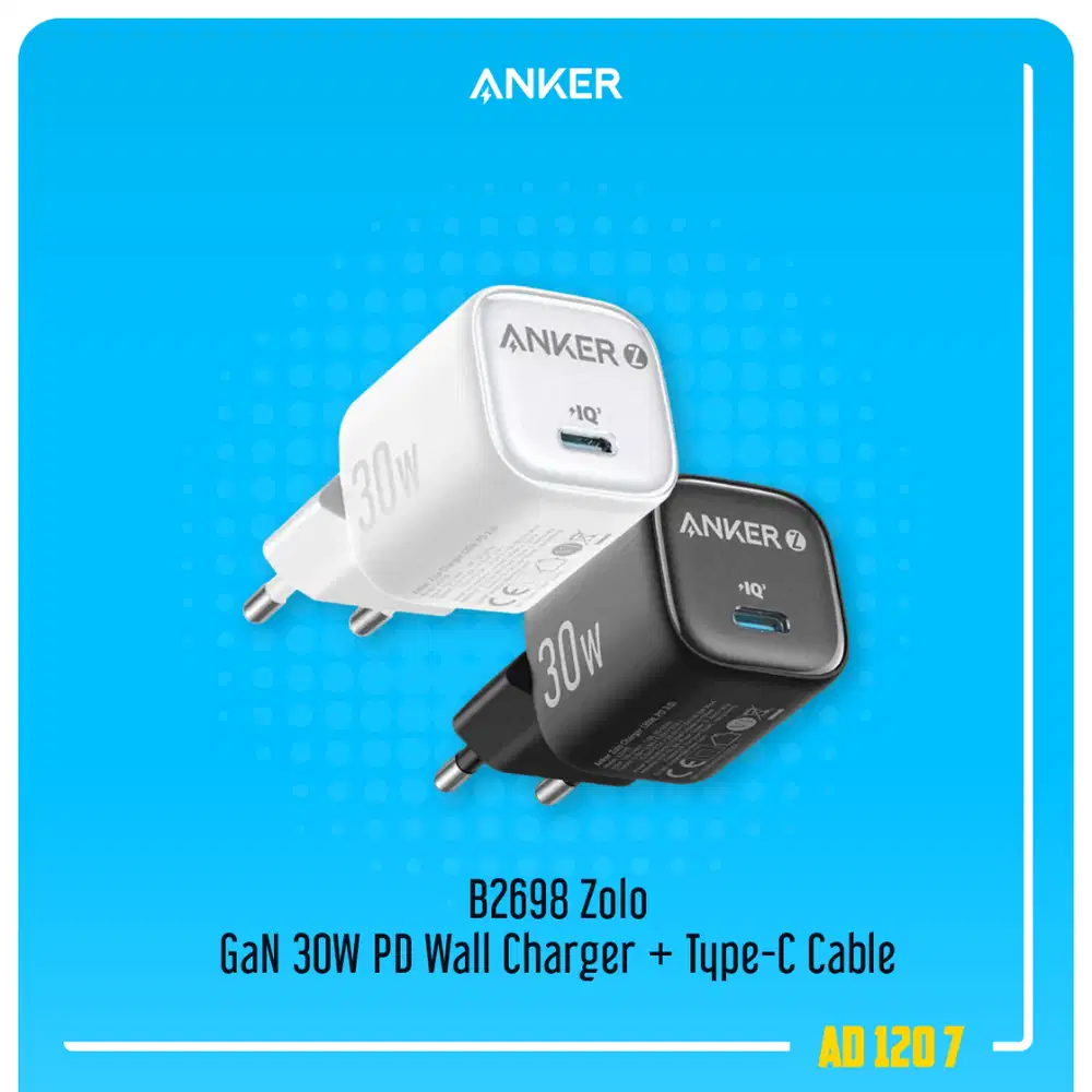 Anker B2698 Zolo GaN 30W PD Ice-Cooled Fast Charging Type-C Wall Charg