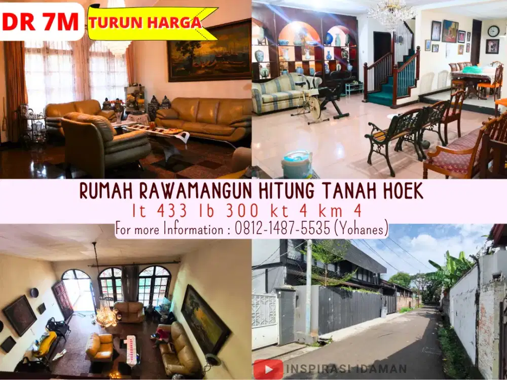 Jual Cepat Rumah Rawamangun Hitung Tanah Luas 433m² Hoek